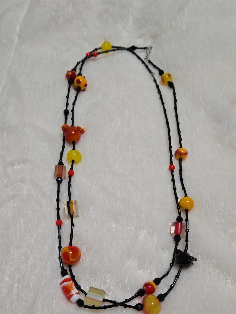 Yellow & Orange Beaded Double-Strand Necklace